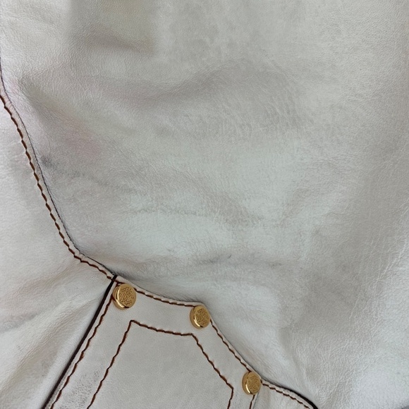 Roberto Cavalli White Engraved Large Leather Bag - Picture 10 of 11